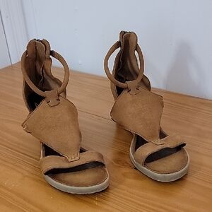 Miz Mooz Women's Leather Maisie Wedge Sandal, Tan, Camel, Size 40, 9.5